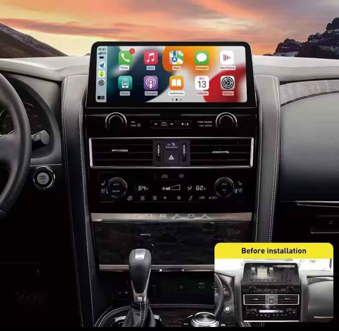 Nissan Patrol Y62 2010-2019 (12.3-inch) Android Multimedia with Side panel and Wireless Charger (Black)