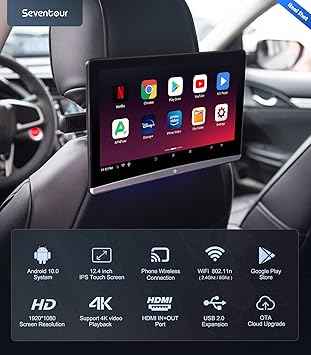 HEAD REST 12.3INCH ANDROID 3GB RAM 16GB STORAGE VER.13 (PAIR) .