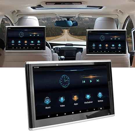 HEAD REST 10.1INCH ANDROID 2GB RAM 32GB STORAGE VER.13 (PAIR) BLK .