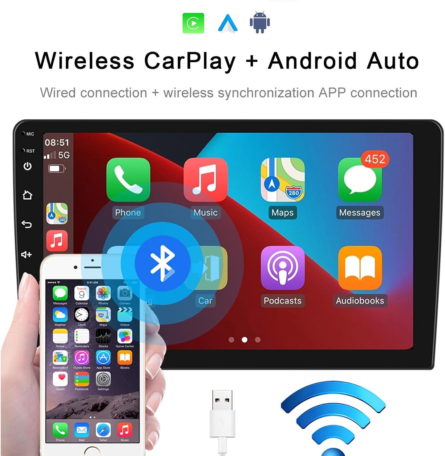 Car Radio Stereo for Dodge Durango 2014-2020, Android 13, 9" IPS Touch Screen Upgrade Dash Kit with Car-Play & Android Auto, GPS Navigation DSP