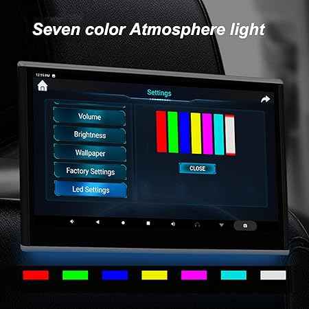 HEAD REST 10.1INCH ANDROID 2GB RAM 32GB STORAGE VER.13 (PAIR) BLK .