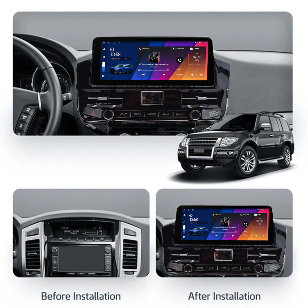 MITSUBISHI PAJERO 2006 - 2024 12.3-INCH ANDROID 10 HEAD UNIT WITH CLOCK.