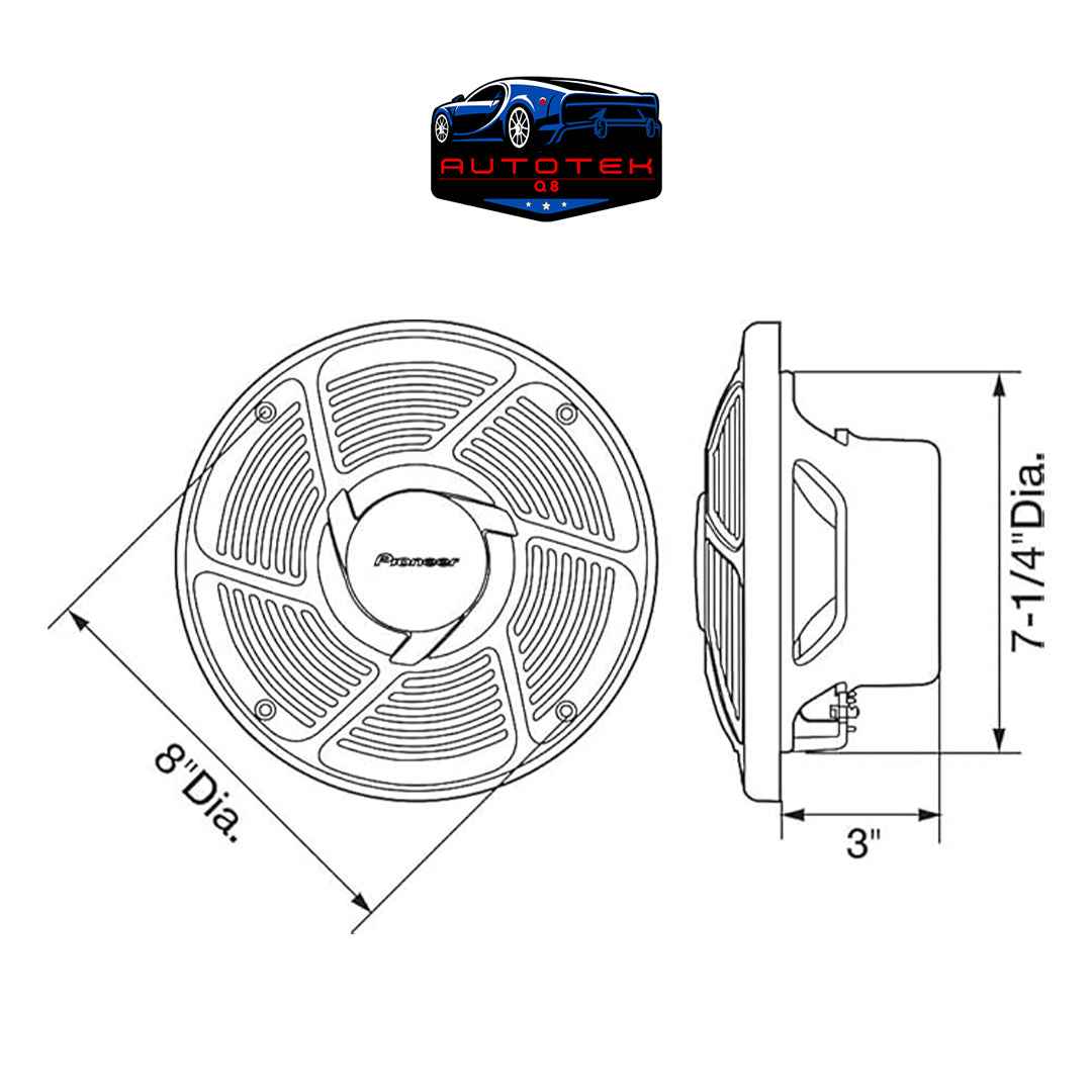 PIONEER SPEAKER 200W MARINE (TS-MR2040) .