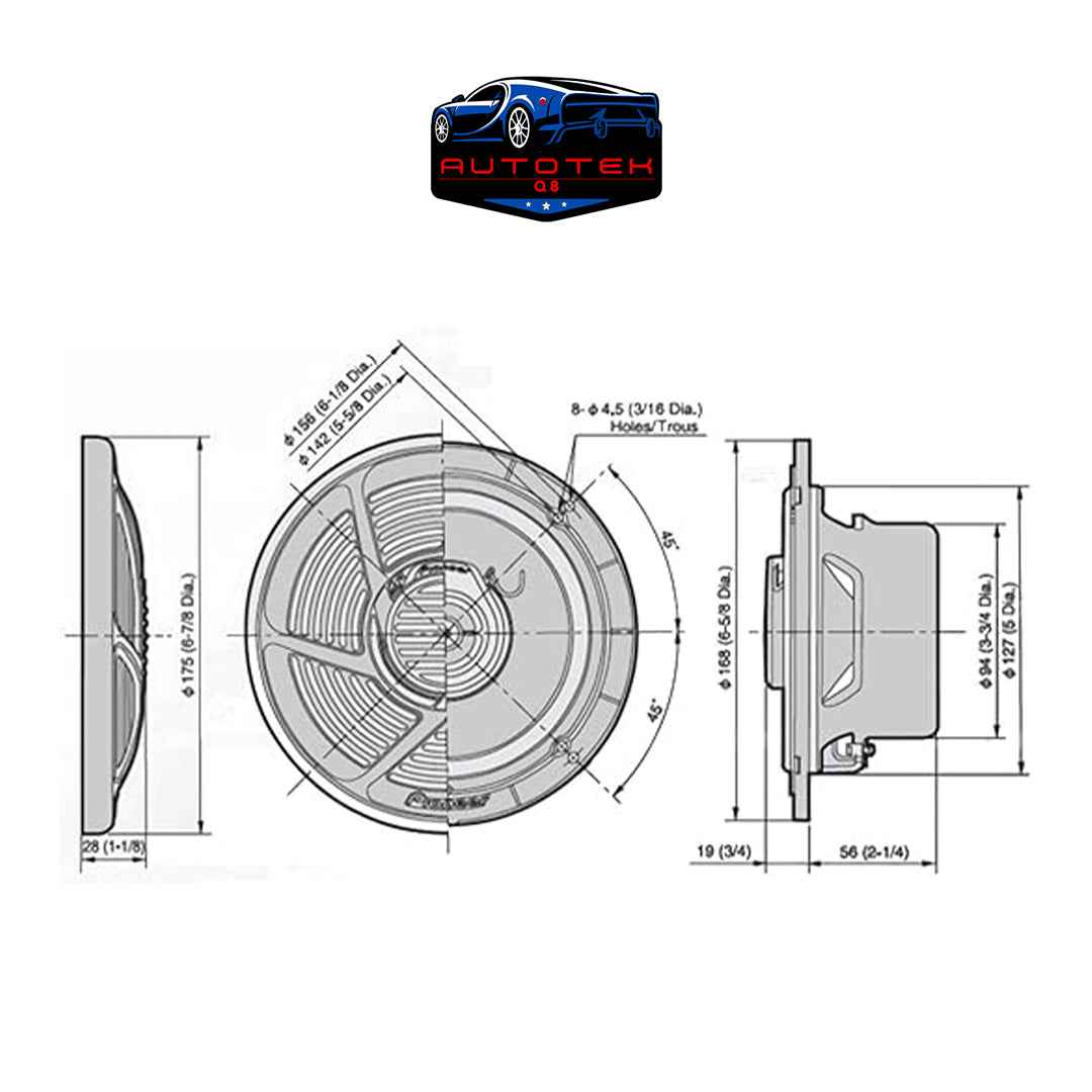 PIONEER SPEAKER 160W MARINE (TS-MR1640) .