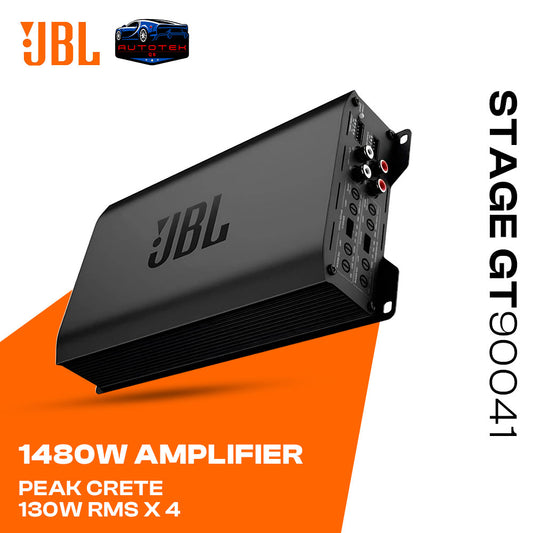 JBL STAGE GT 90041 1480W PEAK CRETE 4 CHANNEL COMPACT CLASS D130W RMS PER CHANNEL CAR AMPLIFIER.