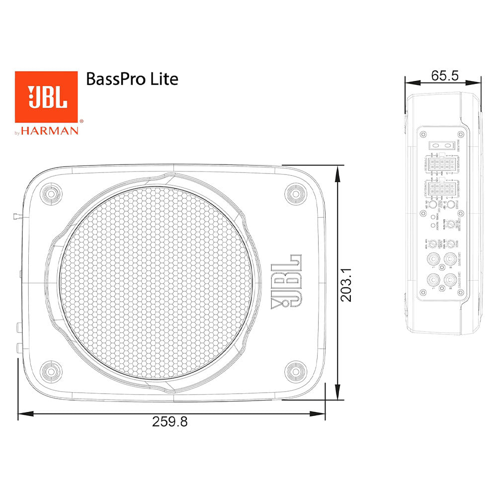 BASSPRO LITE Ultra-Compact Underseat Car Audio Subwoofer | 80W RMS, 160W Peak Power.