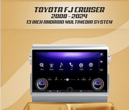 Toyota Fj Cruiser 2008-2024 (13.3-inch) 8 GB 128 STORAGE Android Monitor with Knobs (Silver)