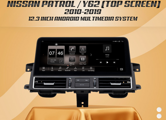 Nissan Patrol Y62 2010-2019 (12.3-Inch) 8 GB RAM 128 GB STORAGE Android Multimedia System (Top Screen)