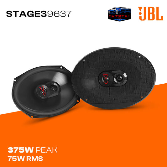 JBL 375W PEAK 75W RMS WATTS STAGE 39637 - 6” x 9” THREE-WAY CAR AUDIO SPEAKER.