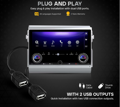 Toyota Fj Cruiser 2008-2024 (13.3-inch) 8 GB 128 STORAGE Android Monitor with Knobs (Silver)