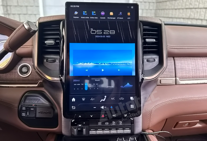 Dodge RAM (2019 – 2024) 14.4″ IPS QHD 2K Touch-Screen Android Navigation System | Android 13 | GPS | BT | Wifi | CarPlay | Android Auto | 4G LTE