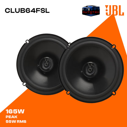 JBL Club 64FSL - Shallow-Mount 6-1/2" (160mm) Two-Way Car Speaker, 55W RMS, 165W Peak.