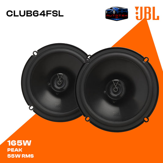 JBL Club 64FSL - Shallow-Mount 6-1/2" (160mm) Two-Way Car Speaker, 55W RMS, 165W Peak.