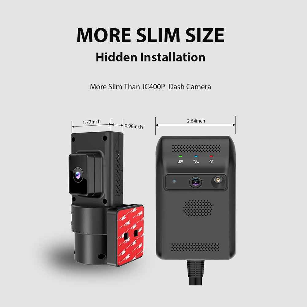 Jimi-Mini 4G Car Camera with Live Streaming, JC181, Dual Cameras, GPS Tracking, WiFi, Hotspot, Multiple Alarms, DVR, Dash Cam