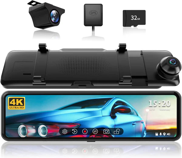 DASH CAM MIRROR FULL SCREEN DUAL CAMERA 4K WDR (MR 2CAM 4K) 2CH.