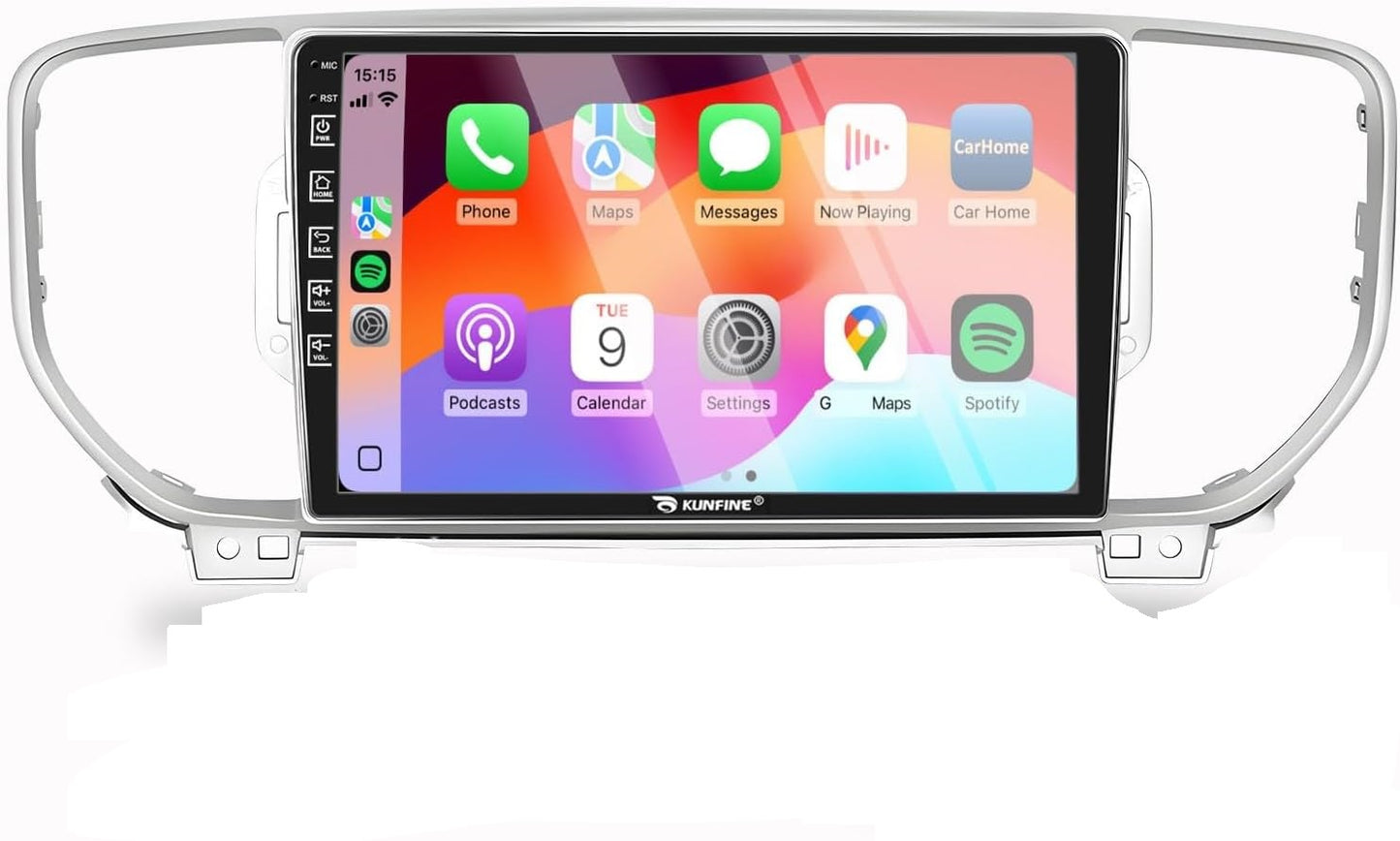 Car Stereo for Kia Sportage KX5 2016 2017 2018 Wireless Carplay Android Auto, 9 inch IPS 1280 * 720 Touch Screen Radio Bluetooth GPS Navigation DSP 5G WiFi
