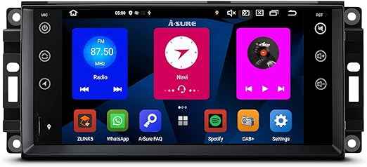 7 inch Android  Car Stereo Radio for Grand Cherokee,Jeep Wrangler,Dodge Ram 1500,Chrysler 300 , 4+32GB Touchscreen in-Dash GPS Navigation Unit with Wireless Carplay Android Auto