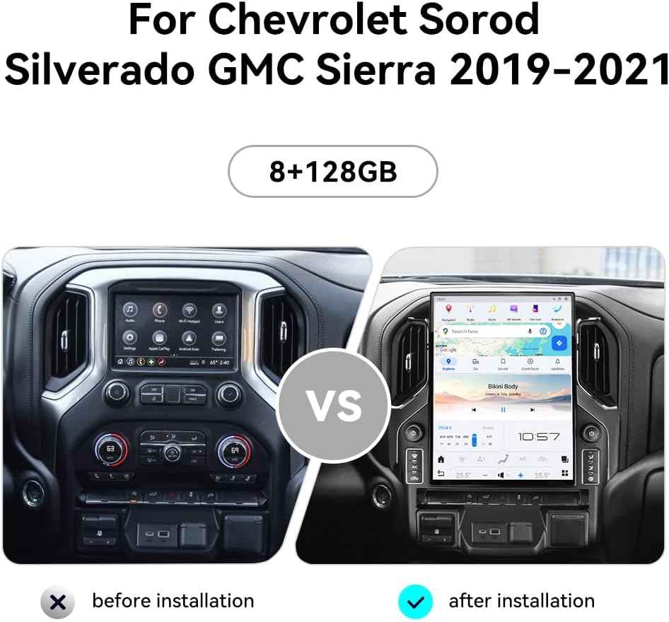 Chevrolet Silverado / GMC Sierra 2019 - 2021 Android TESLA 15.6 " 8GB RAM +128GB STORAGE