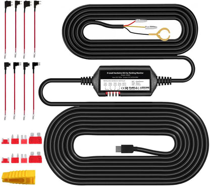 AZDOME 3-Lead Acc Hardwire Kit Type-C USB Port, 12ft