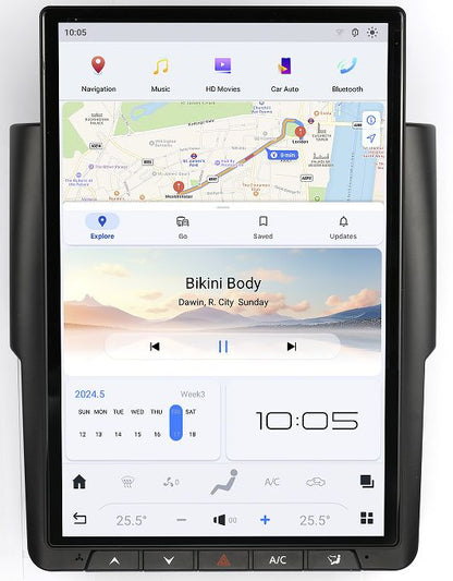Dodge RAM (2019 – 2024) 14.4″ IPS QHD 2K Touch-Screen Android Navigation System | Android 13 | GPS | BT | Wifi | CarPlay | Android Auto | 4G LTE