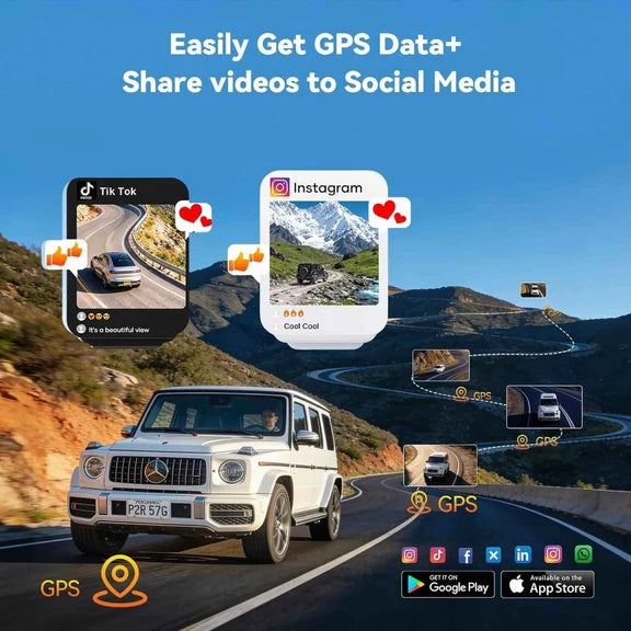 AZDOME M350 4 Channel 360 Dash Cam Front 2.5K,1080P Rear Left Right Camera for Cars, IR Night Vision Built-in GPS with Find My Voice Control, 5G WiFi,Supercapacitor