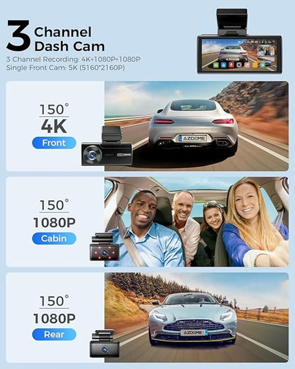 Dash Cam AZDOME M580 2CH new with 4" Touch Screen