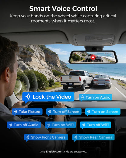 AZDOME PG17 Ultra 4K+4K 2CAM Mirror Dash Cam, Rear View Mirror Camera