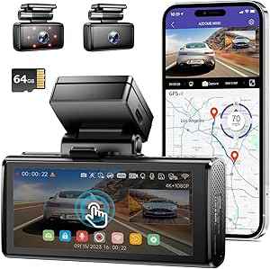 Dashcam AZDOME M580 3CH 5K with 4" Touch Screen