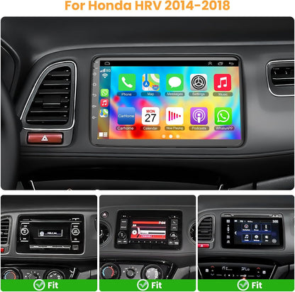 Car Stereo for Honda Vezel HRV 2014-2018 Wireless Carplay Android Auto, 5G WiFi, 9"Touch Screen GPS Navi Head Unit, FM Radio, Bluetooth