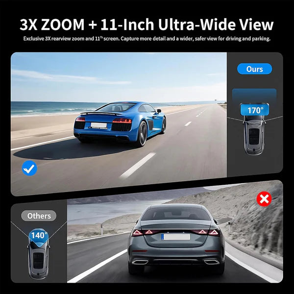 DASH CAM MIRROR FULL SCREEN DUAL CAMERA 4K WDR (MR 2CAM) FIVE STAR PLUS 2CH.