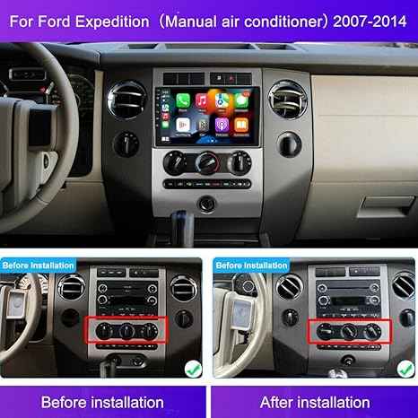 Ford Expedition 2007-2014 silver car stereo frame.