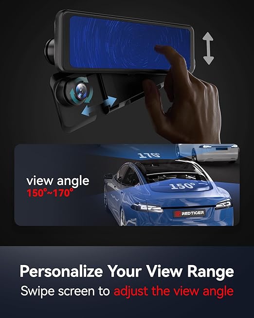 DASH CAM MIRROR FULL SCREEN DUAL CAMERA 4K WDR (MR 2CAM 4K) 2CH.