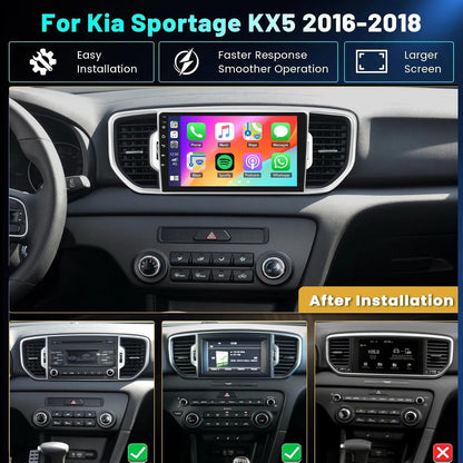 Car Stereo for Kia Sportage KX5 2016 2017 2018 Wireless Carplay Android Auto, 9 inch IPS 1280 * 720 Touch Screen Radio Bluetooth GPS Navigation DSP 5G WiFi