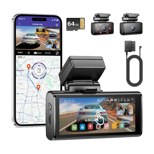 Dash Cam AZDOME M580 2CH new with 4" Touch Screen