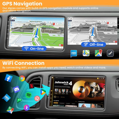Car Stereo for Honda Vezel HRV 2014-2018 Wireless Carplay Android Auto, 5G WiFi, 9"Touch Screen GPS Navi Head Unit, FM Radio, Bluetooth