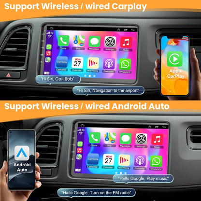 Car Stereo for Honda Vezel HRV 2014-2018 Wireless Carplay Android Auto, 5G WiFi, 9"Touch Screen GPS Navi Head Unit, FM Radio, Bluetooth