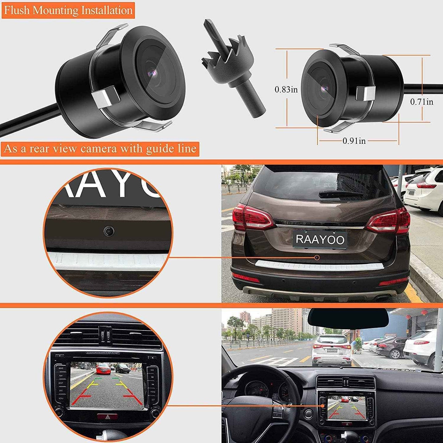 AHD X3 2-IN-1 CAR REAR VIEW OR FRONT VIEW CAMERA.