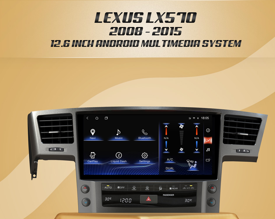 Clayton Lexus LX570 2008-2015 (9-inch) 8 GB RAM 128 STORAGE Android Multimedia System, QLED HD Display, CarPlay & Android Auto