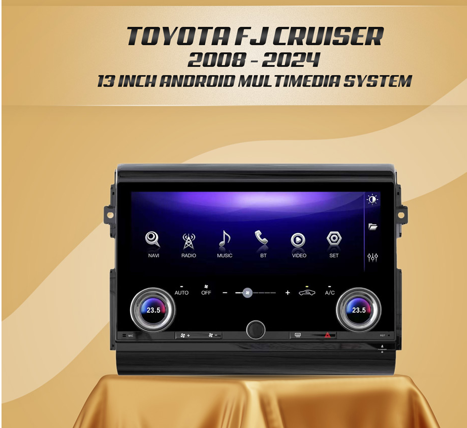 Toyota Fj Cruiser 2008-2024 (13-inch) 8 GB AND 128 STORAGE Android Multimedia System with Knobs (Black)
