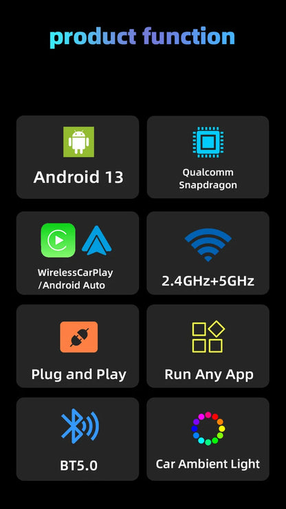 AI Box with Carplay RS700 Pro Wireless Aibox All-in-One Adapter 8.128GB