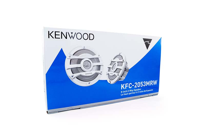 Kenwood KFC-2053MRW 8" 2-Way 100W Marine Speakers - White, Pair