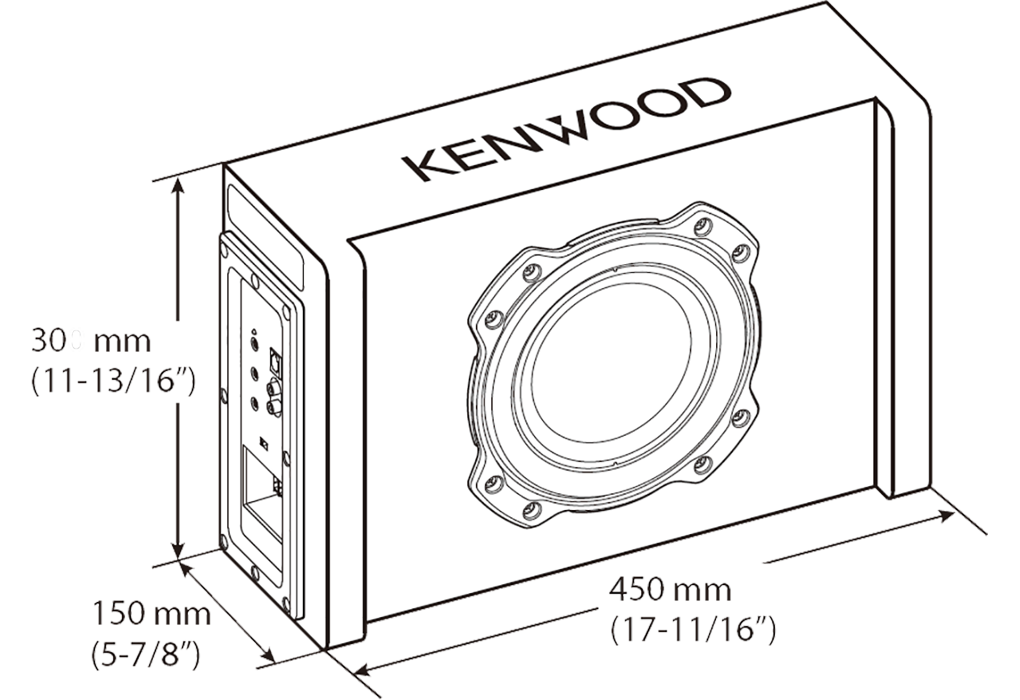 Kenwood Active Compact 400W Subwoofer Enclosure PA-W801B PAW801B