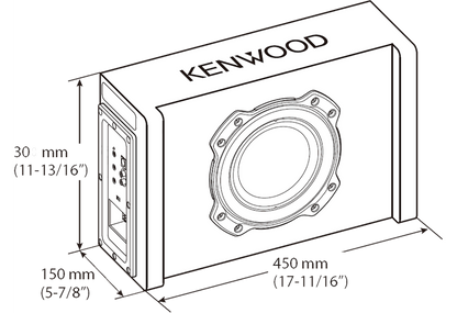 Kenwood Active Compact 400W Subwoofer Enclosure PA-W801B PAW801B