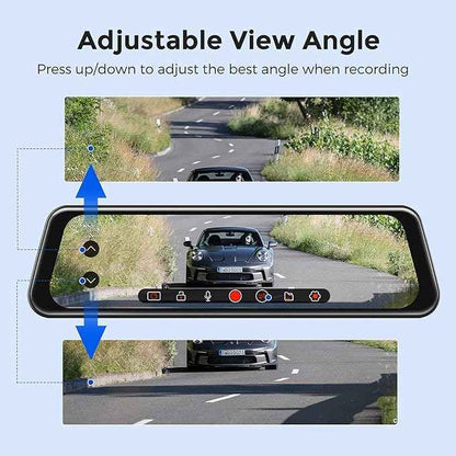 Azdome PG17 2CH Mirror Dash Cam 4K with 12" Touch Screen 64GB منظرة الداش كام الذكية أزدوم