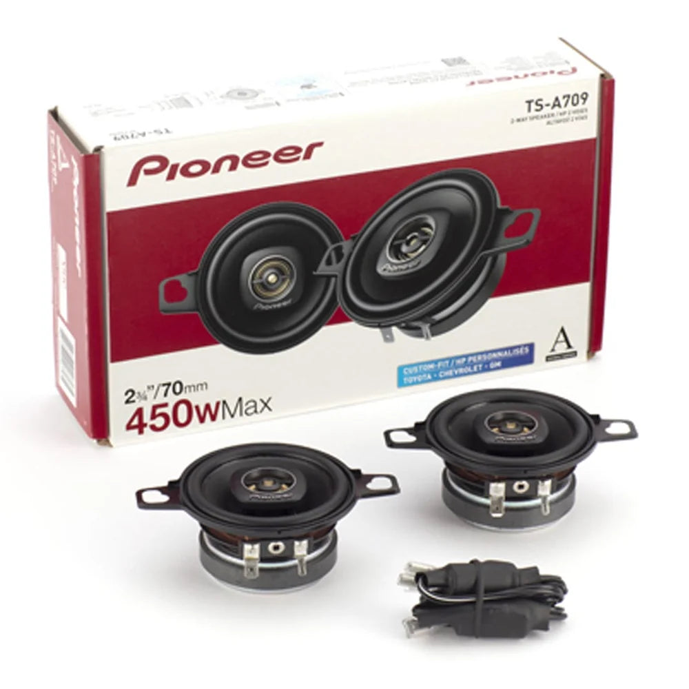 Pioneer TS-A709 A Series 2-3/4 inch Two-Way, 450W Max Power, 16mm Tweeter - Coaxial Speaker (Pair)