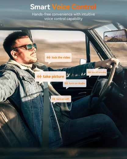 WOLFBOX G900 pro Cabin Version 2 Channel 4K Rear View Mirror Camera, STARVIS 2 IMX678 Night Vision,4K+1080P+2.5K Front Inside and Rear Mirror Dash Cam,5.8GHz WiFi,Voice Control. (Copy)