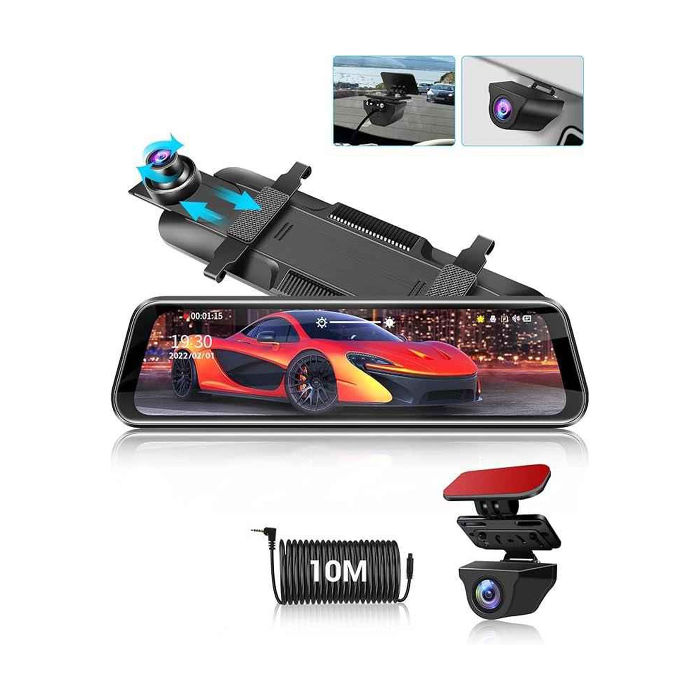 Dash Cam AZDOME AR09 4K Mirror Dashcam Screen 9.66"