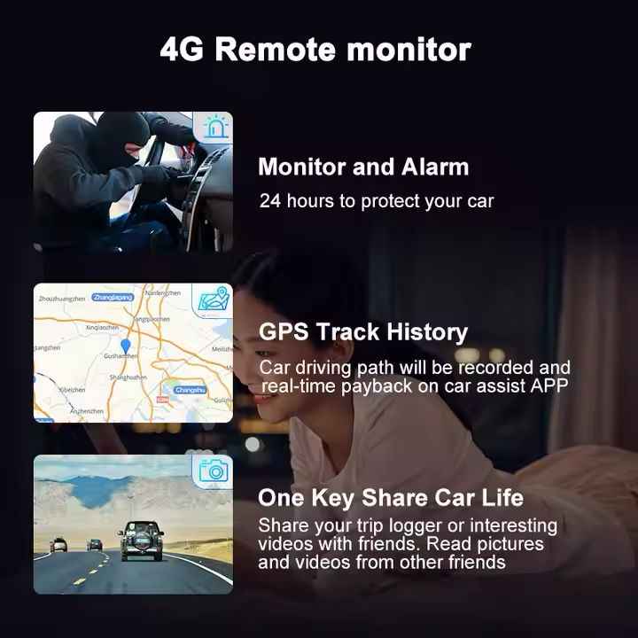 DASHCAM MIRROR C4 THREE CAMERA ( SHASHAT KUWAIT) DYAL LENS