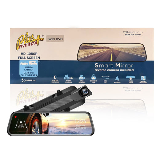 DASHCAM MIRROR FULL SCREEN TWO CAMERA (WIFI/1080P) FIVE STAR PLUS