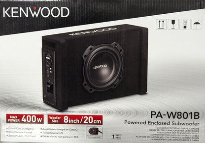 Kenwood Active Compact 400W Subwoofer Enclosure PA-W801B PAW801B